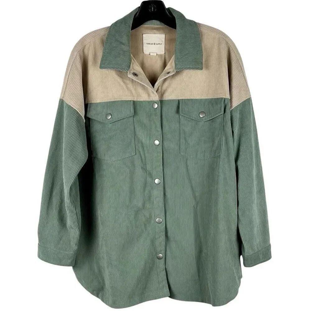 Thread & Supply Corduroy Snap Button Long Sleeve Jacket XS